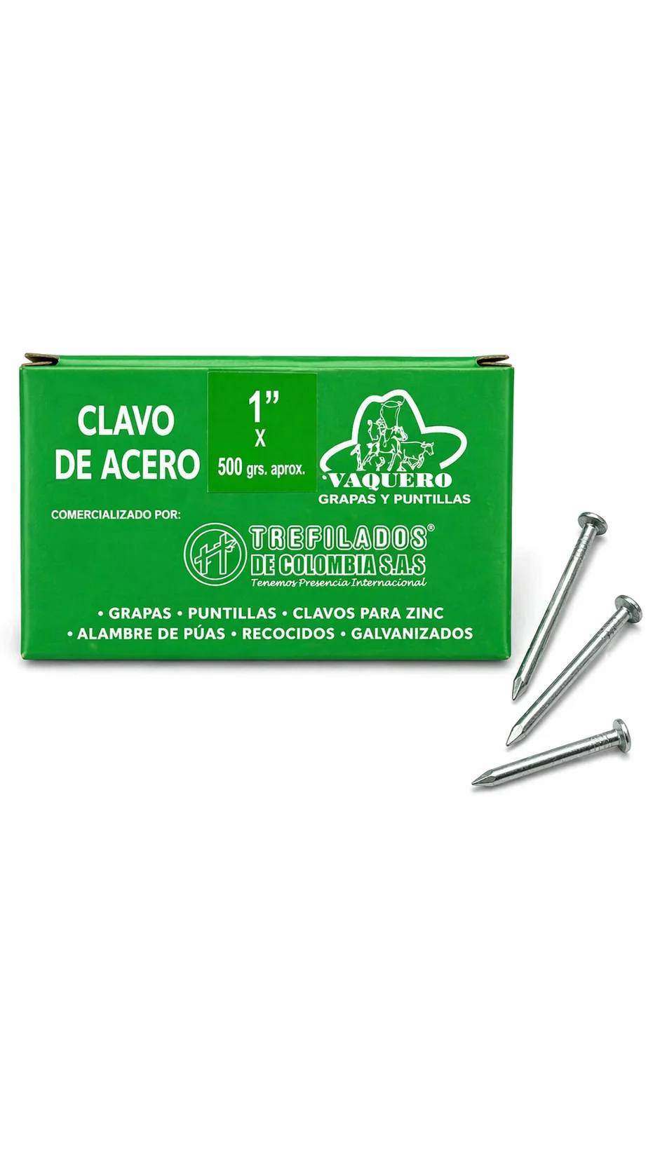 Clavo de acero 1PULG caja 500 gr